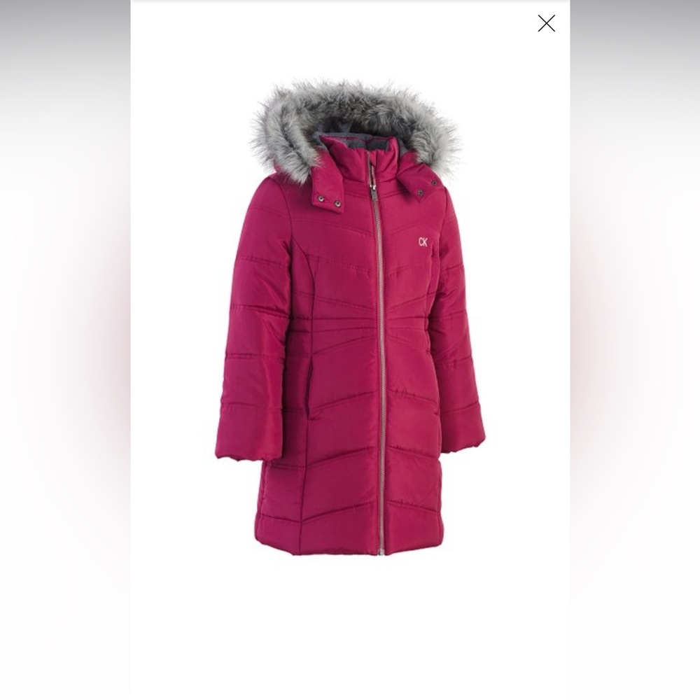 Calvin Klein Jeans  Redberry Faux Fur Hooded Aerial Jacket